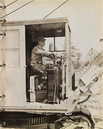 (MINING EQUIPMENT--BUCYRUS-ERIE COMPANY) Binder containing approximately 72 photographs depicting steam shovels and excavators from the